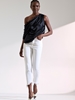 Picture of LIBELLOULA - Black Draped Off Shoulder Blouse Calista