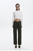 Picture of Sac & Co Geo Rib Ecru Crop Top