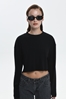 Picture of Sac & Co Geo Rib Black Crop Top