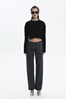 Picture of Sac & Co Geo Rib Black Crop Top