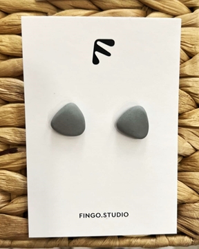 Picture of FINGO - Mini Triangle Earrings  (Grey)