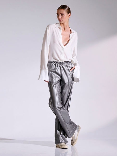 Picture of LIBELLOULA - Anthracite metalic pants with side stripes JAGGER