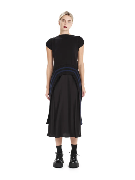 Picture of Ioanna Kourbela Sleeveless Knit Asymmetrical Top – Intricately Crafted