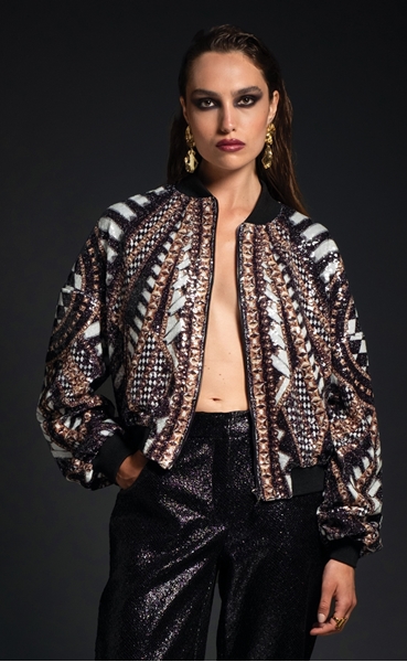 Picture of Peace And Chaos Abundance Bomber - Sequin