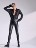 Picture of LIBELLOULA - Black leatherette leggings with zipper BRADLEY